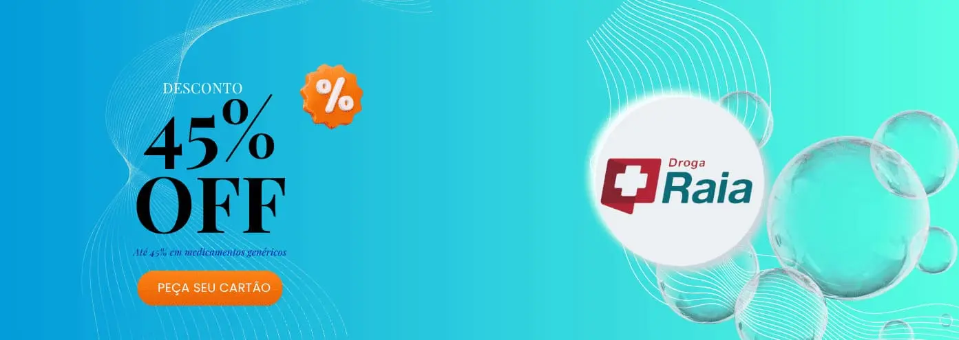 Desconto 45% Drogaria Raia